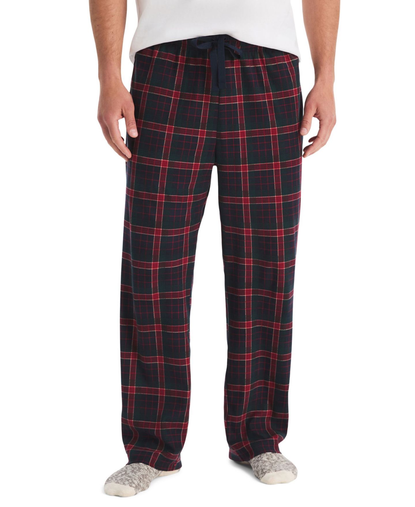 Пижамные брюки Relaxed-Fit для мужчин, флис — Nautica, цвет: Тёмно-синий — фото 1