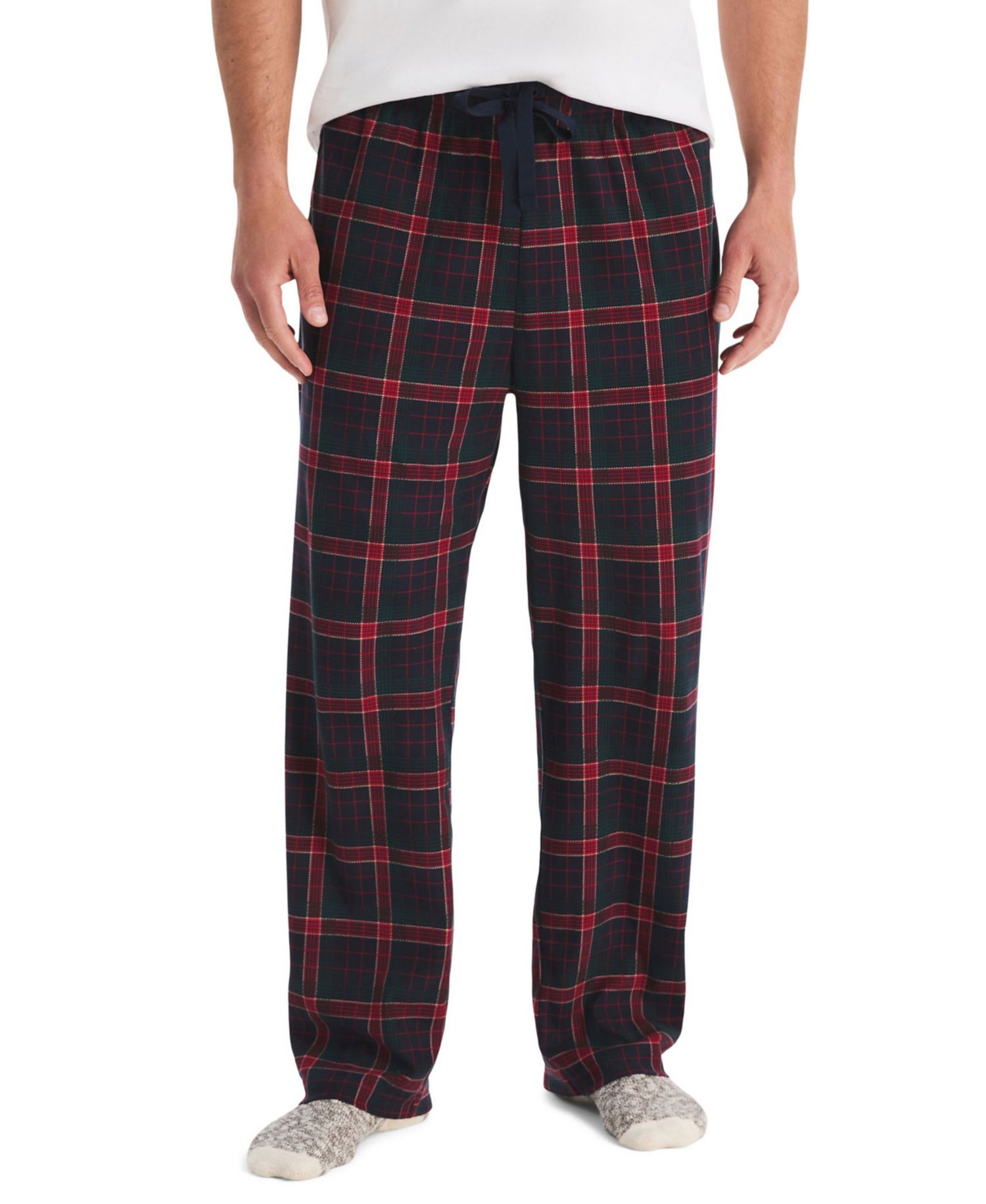 Men's Plaid Fleece Relaxed-Fit Pajama Pants