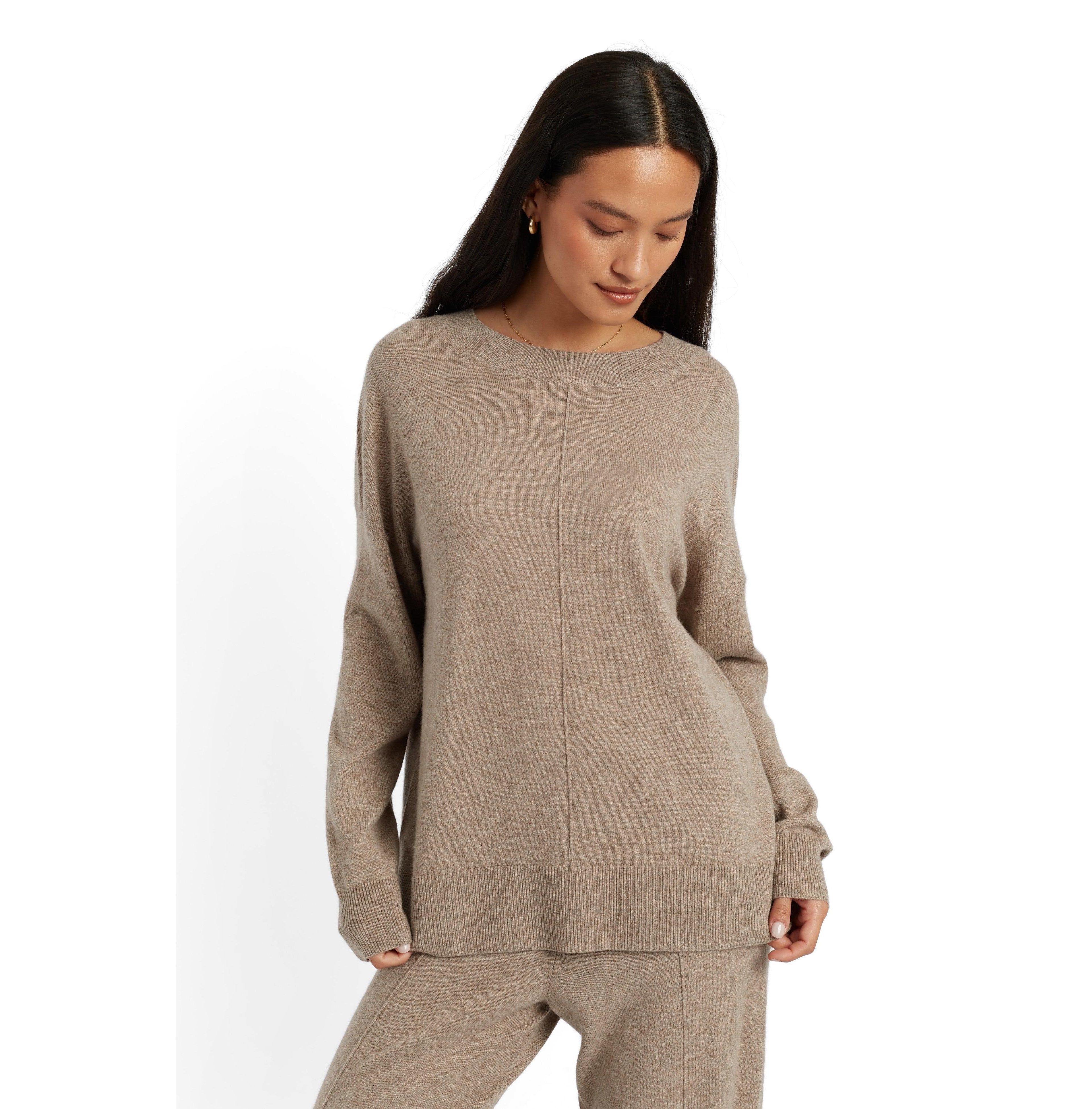 Chinti & Parker Women's Crewneck Slouchy Wool-Cashmere Blend Sweater
