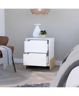 Macadamia 2-Drawer Nightstand with Sturdy Base