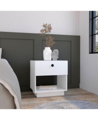Single Drawer Nightstand with Large Open Shelf