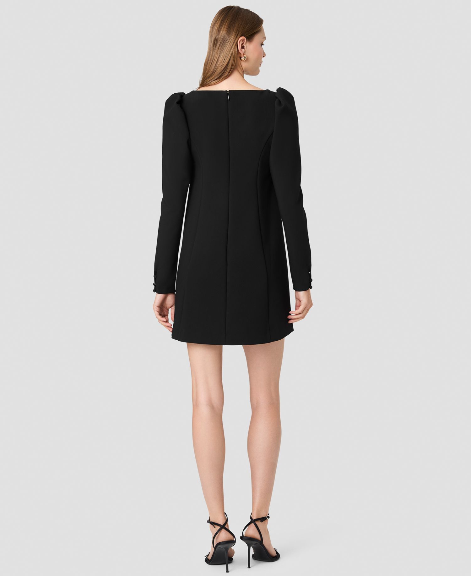 Women's Azra Twill Puff Long-Sleeve A-Line Mini Dress