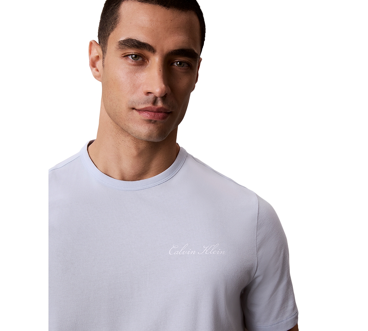 Calvin Klein Men's Poplin Script Crewneck Pajama T-Shirt