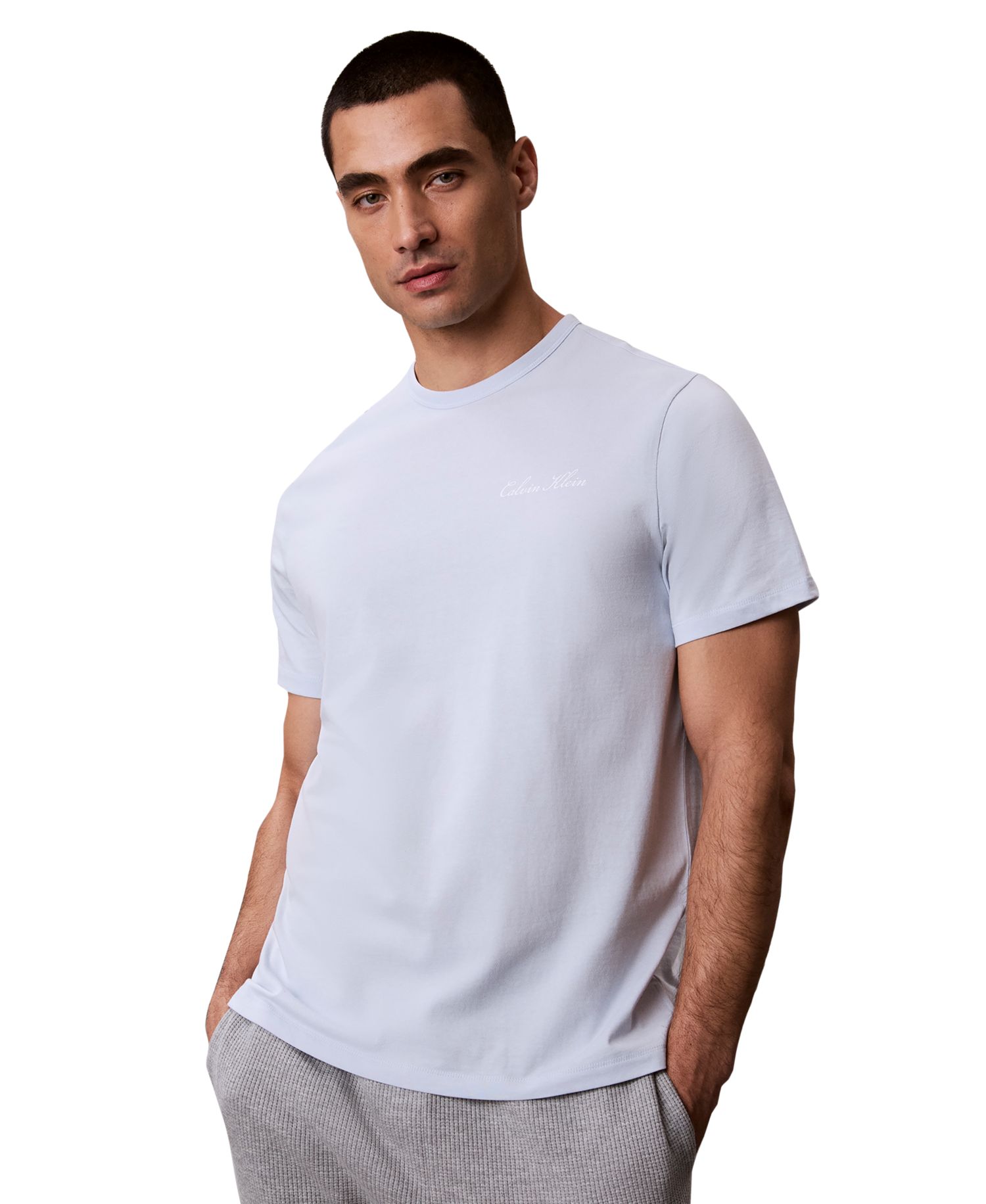 Men's Poplin Script Crewneck Pajama T-Shirt
