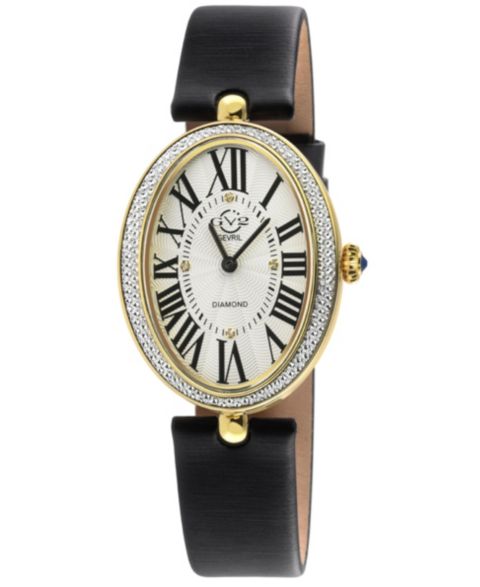 Женские часы GV2 by Gevril Piazza Navona Swiss Quartz Italian Leather Strap Diamond Watch