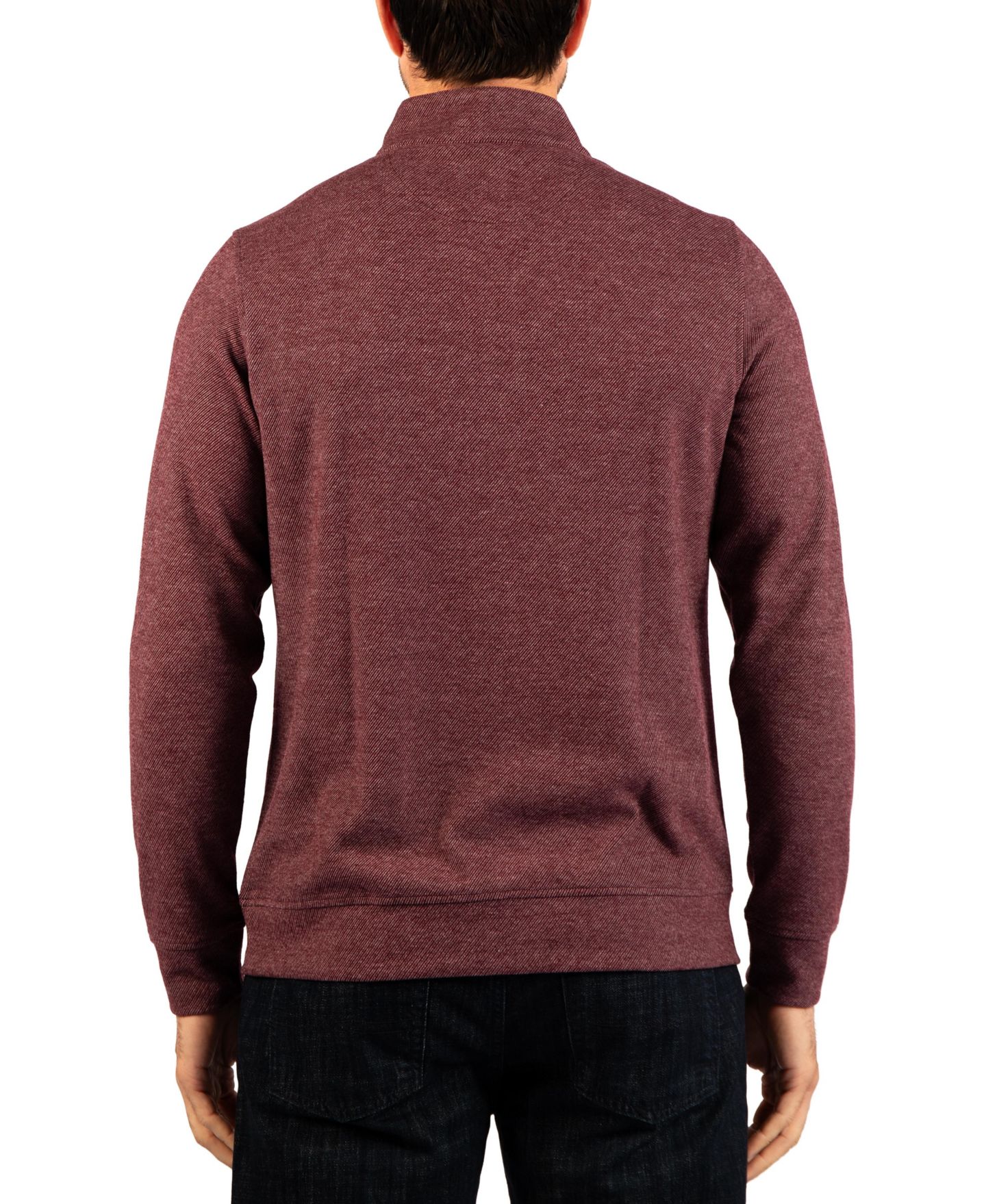 Мужские свитеры Tailorbyrd Brushed Melange Twill Quarter Zip Sweaters, цвет: Бордовый — фото 2