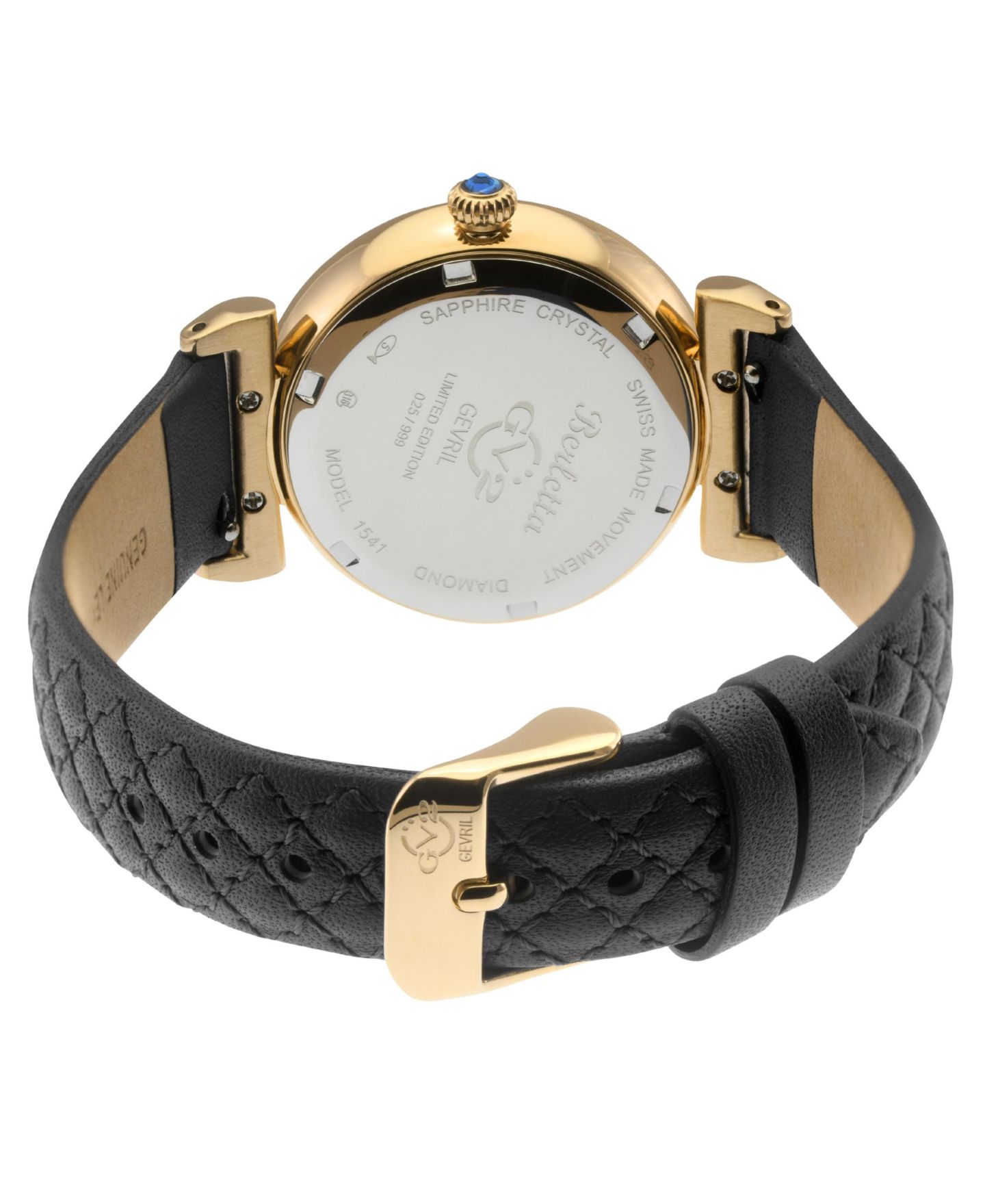 Женские часы GV2 by Gevril Berletta Swiss Quartz Leather Strap Diamond Watch — фото 2