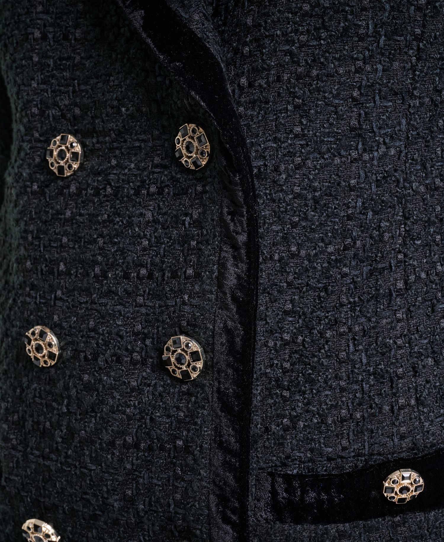 Women's Double-Breasted Tweed Texture Jacket
