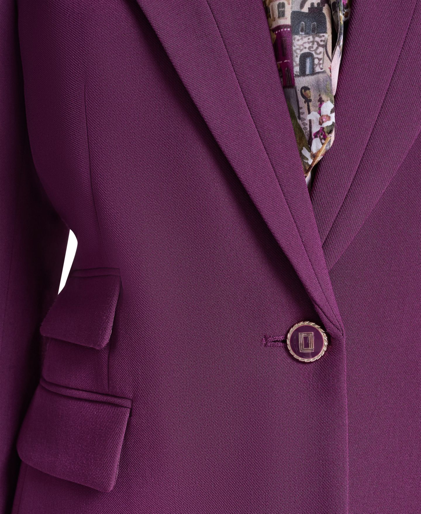 Женский пиджак KARL LAGERFELD PARIS Notch Collar One-Button Blazer, цвет: Вишнёвый — фото 8