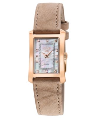 Women's Luino Swiss Quartz Light Italian Leather Strap Diamond Watch