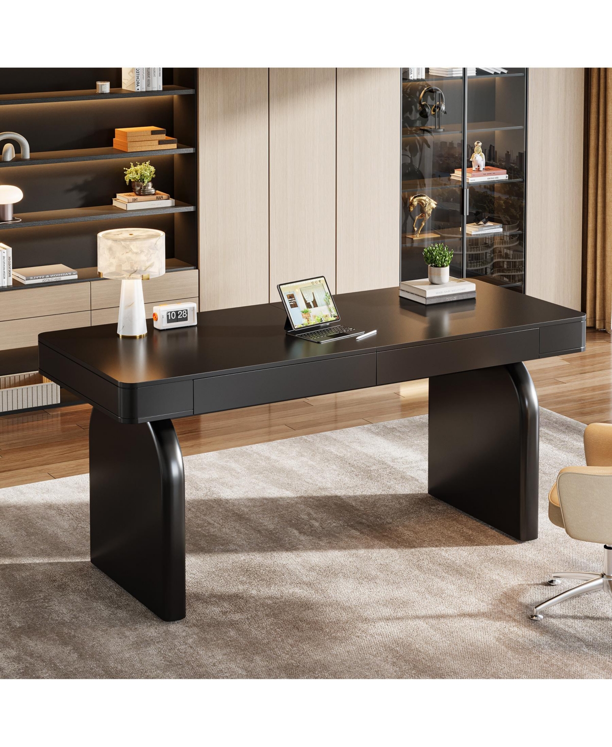 Tribesigns Desk with Drawers, 63-Inch Modern Executive Office Desk