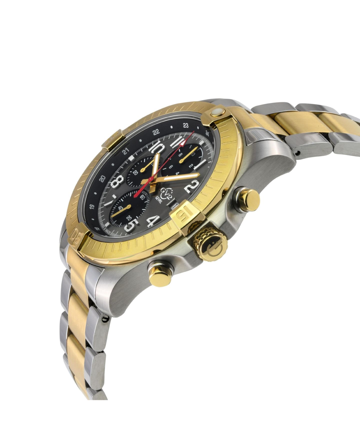 Мужские часы GV2 by Gevril Swiss Made T38 Swiss Quartz Two tone Stainless Steel Bracelet Watch — фото 3