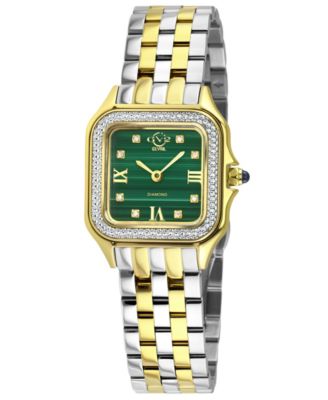 Women's Milan Swiss Quartz Two toned SS IPYG Stainless Steel Bracelet Diamond Watch