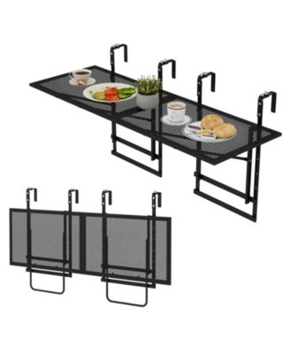2Piece 48'' Connectable Metal Folding Hanging Bar Table w/5-Level Adjustable Height