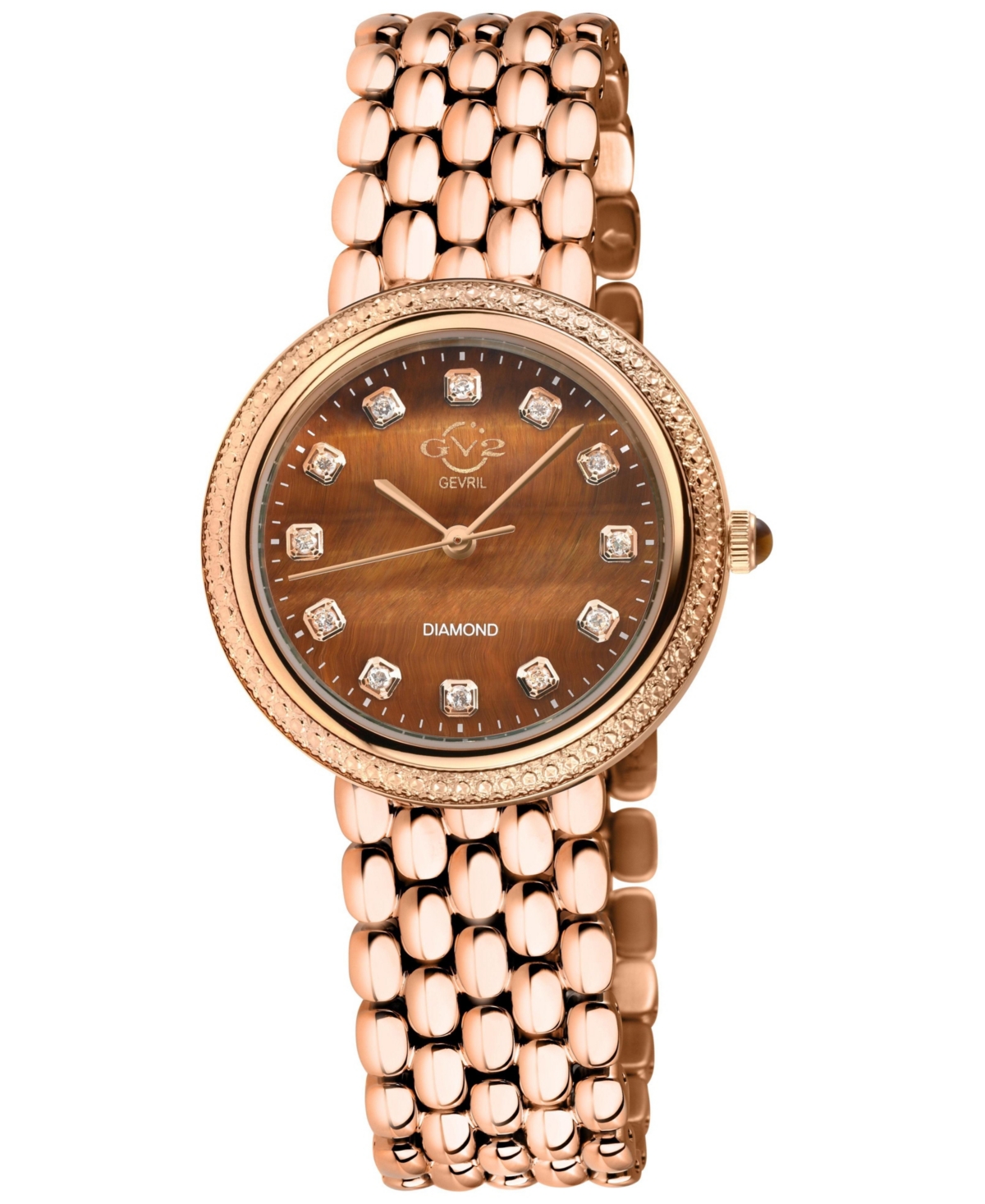 GV2 by Gevril Women's Arezzo Swiss Quartz Ip Stainless Steel Bracelet Diamond Watch - Ip rose