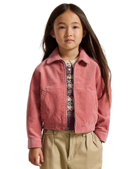 Куртка Polo Ralph Lauren Corduroy Long-Sleeve Jacket для девочек, цвет: Холщовый розовый