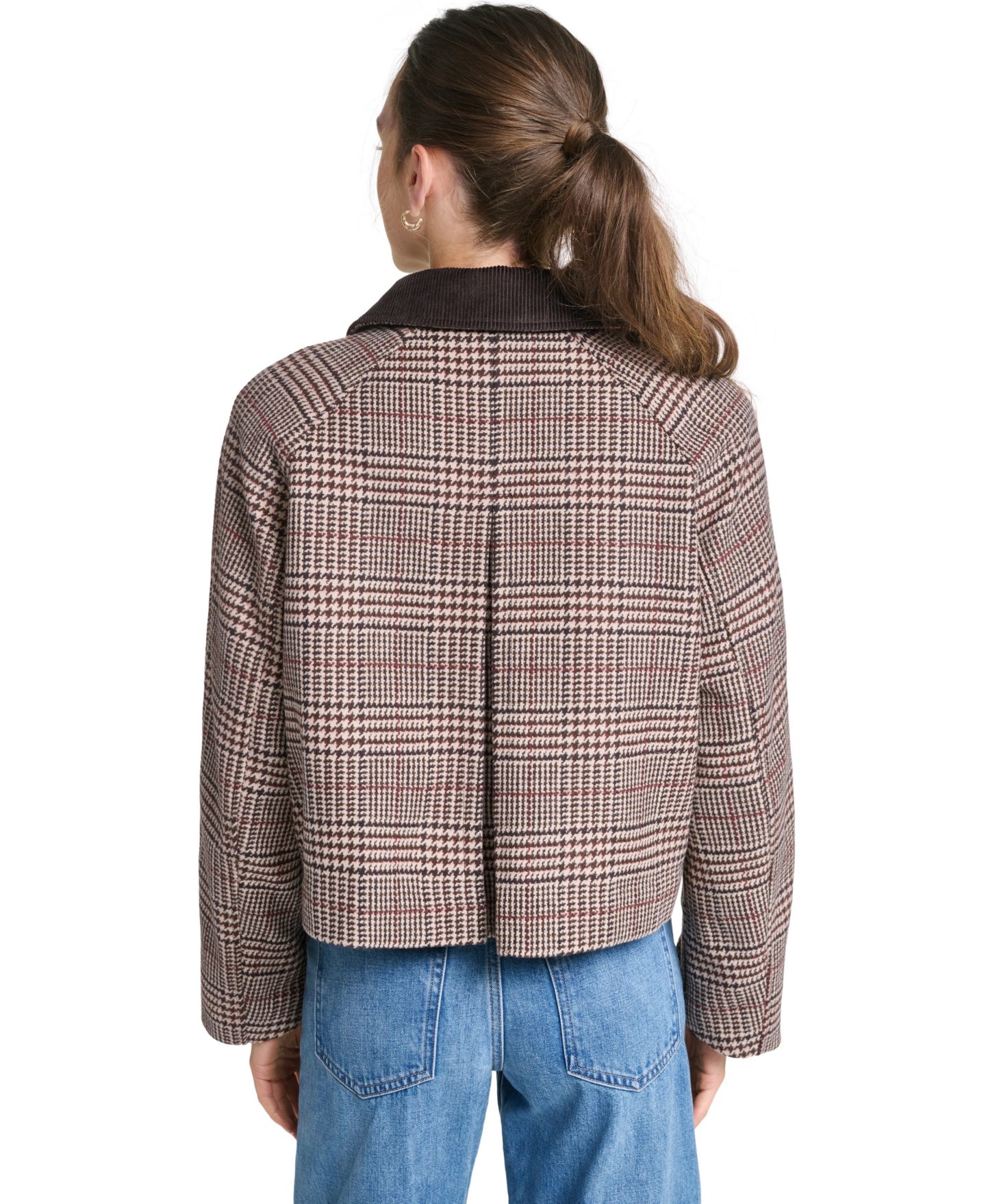 Женская куртка Levi's Mac Wool-Blend Short, цвет: Коричневый комбинированный клетчатый кофейный — фото 5