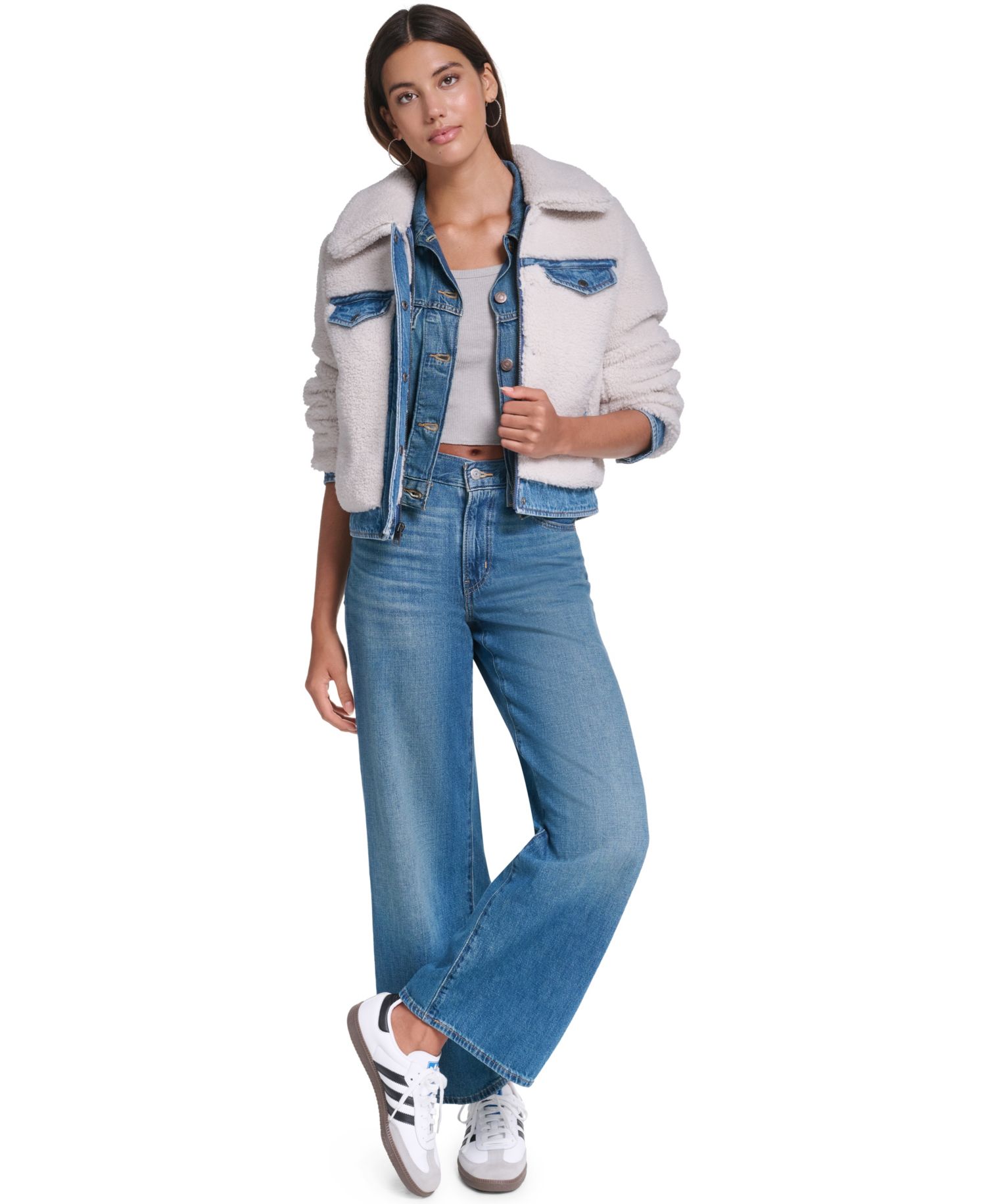 Women's Denim Sherpa Quilted-Lined Jacket