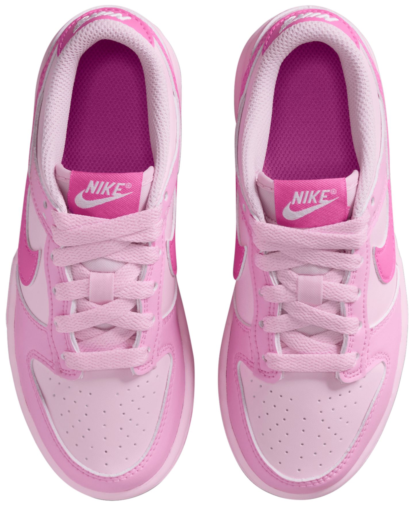 Детские повседневные кроссовки Nike Dunk Low, цвет: Розовый / Белый — фото 4