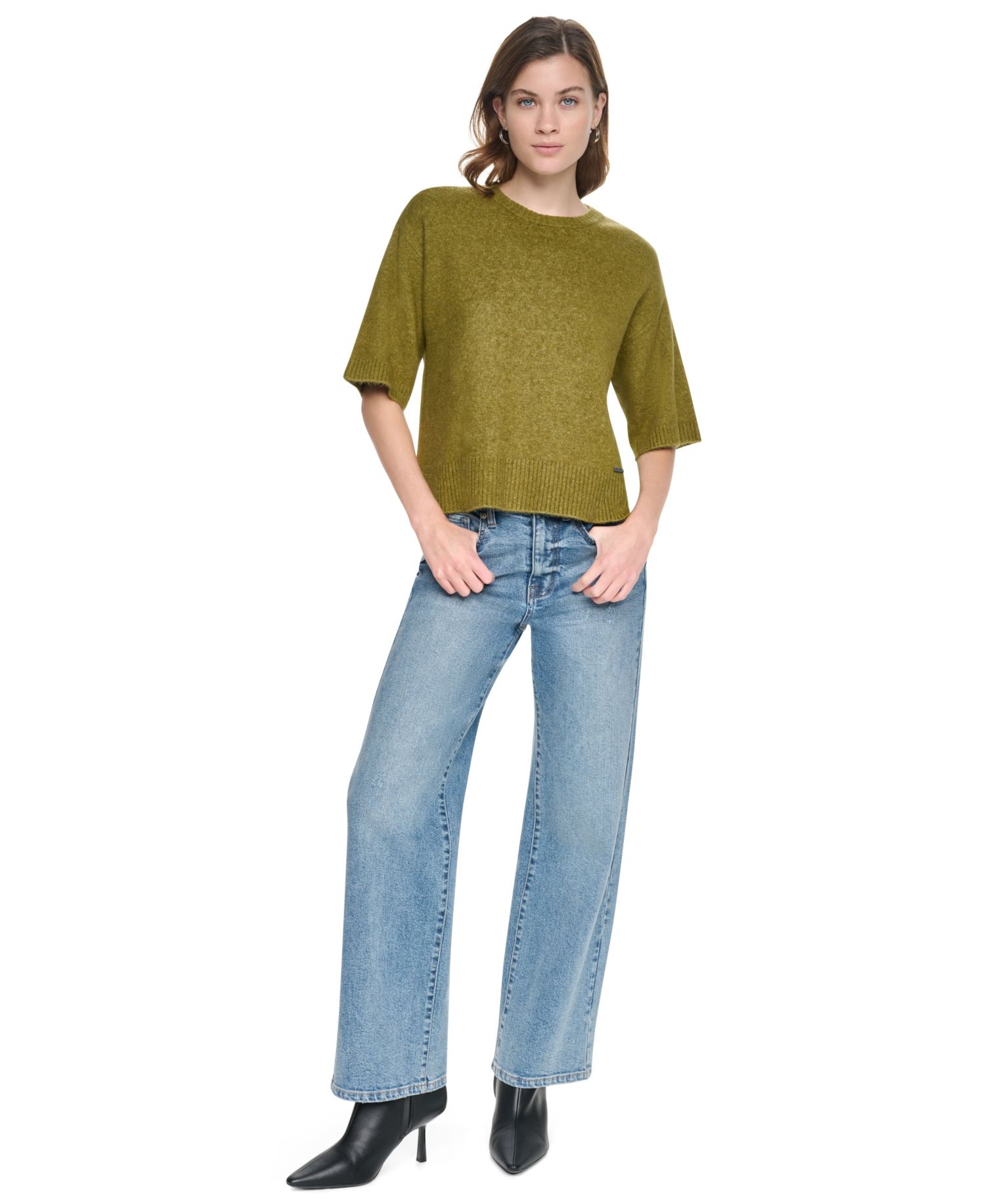 Petite Short-Sleeve Pullover Sweater