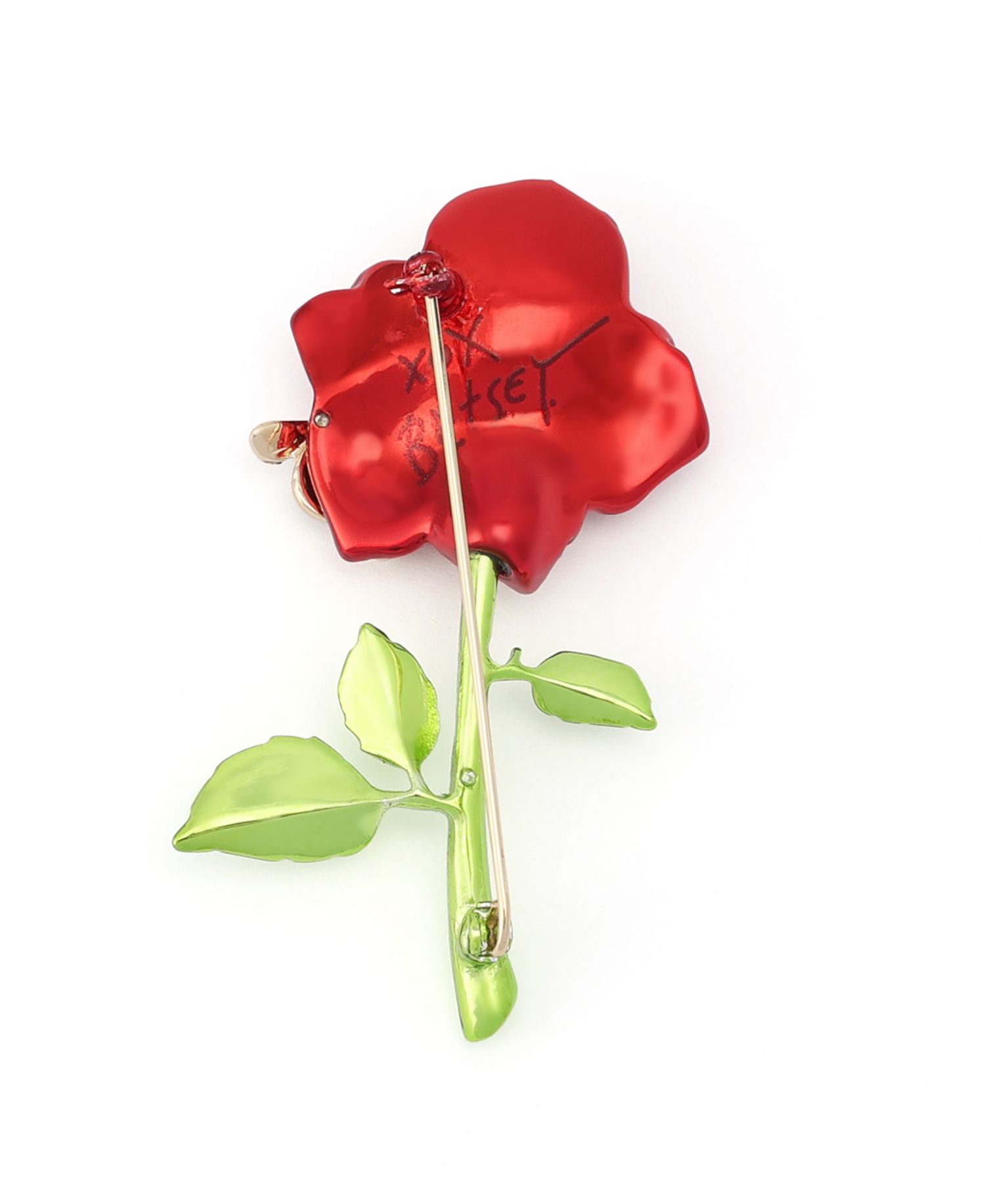 Faux-Stone Pav&eacute; Rose Brooch