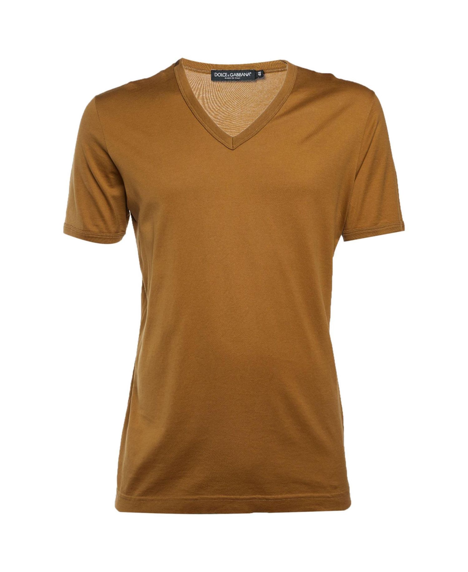 Women's Ochre Cotton V-Neck T-Shirt