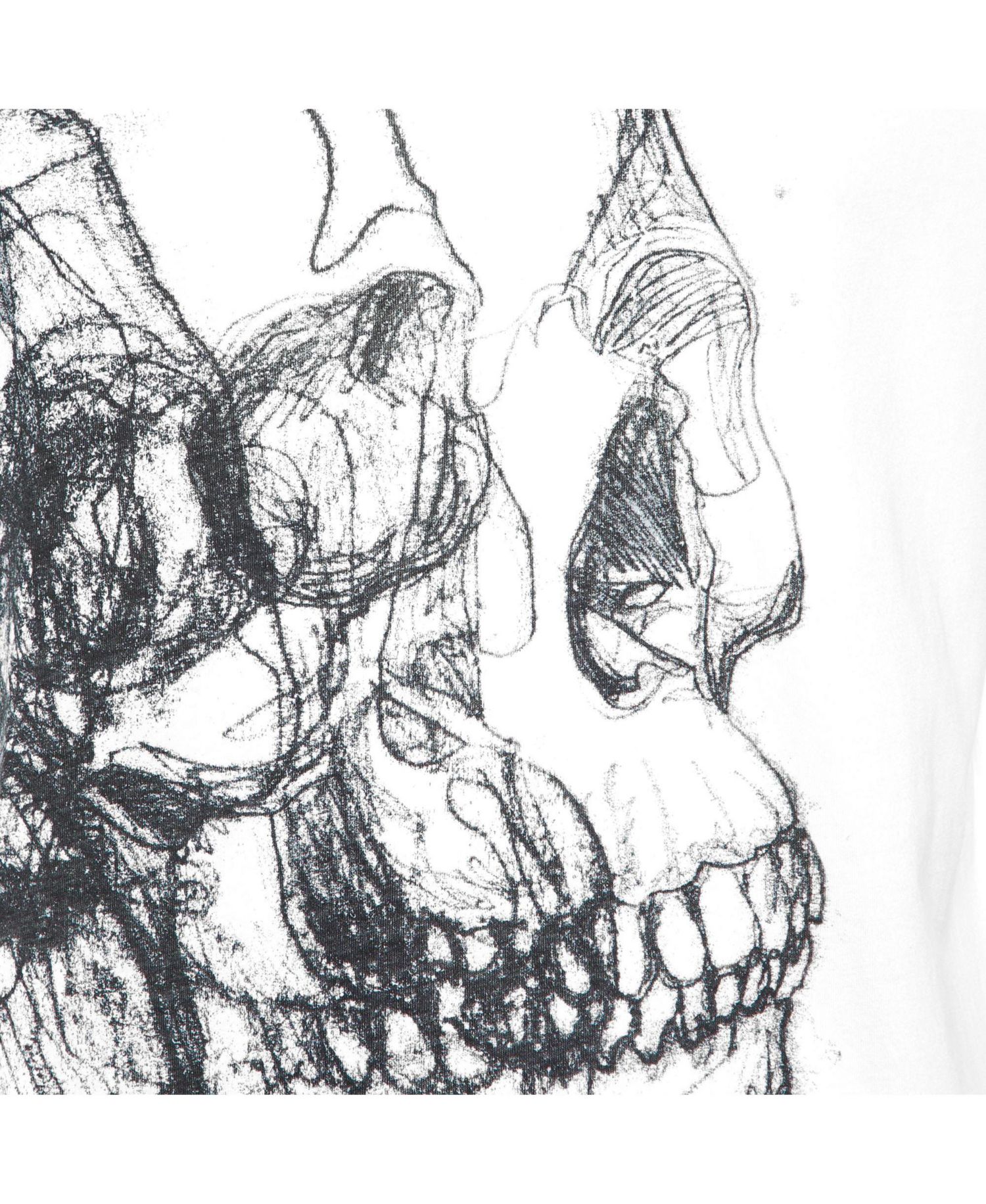 Women's Scribble Skull Cotton T-Shirt