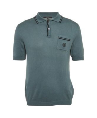 Women's Striped Trim Cotton Knit Polo Shirt