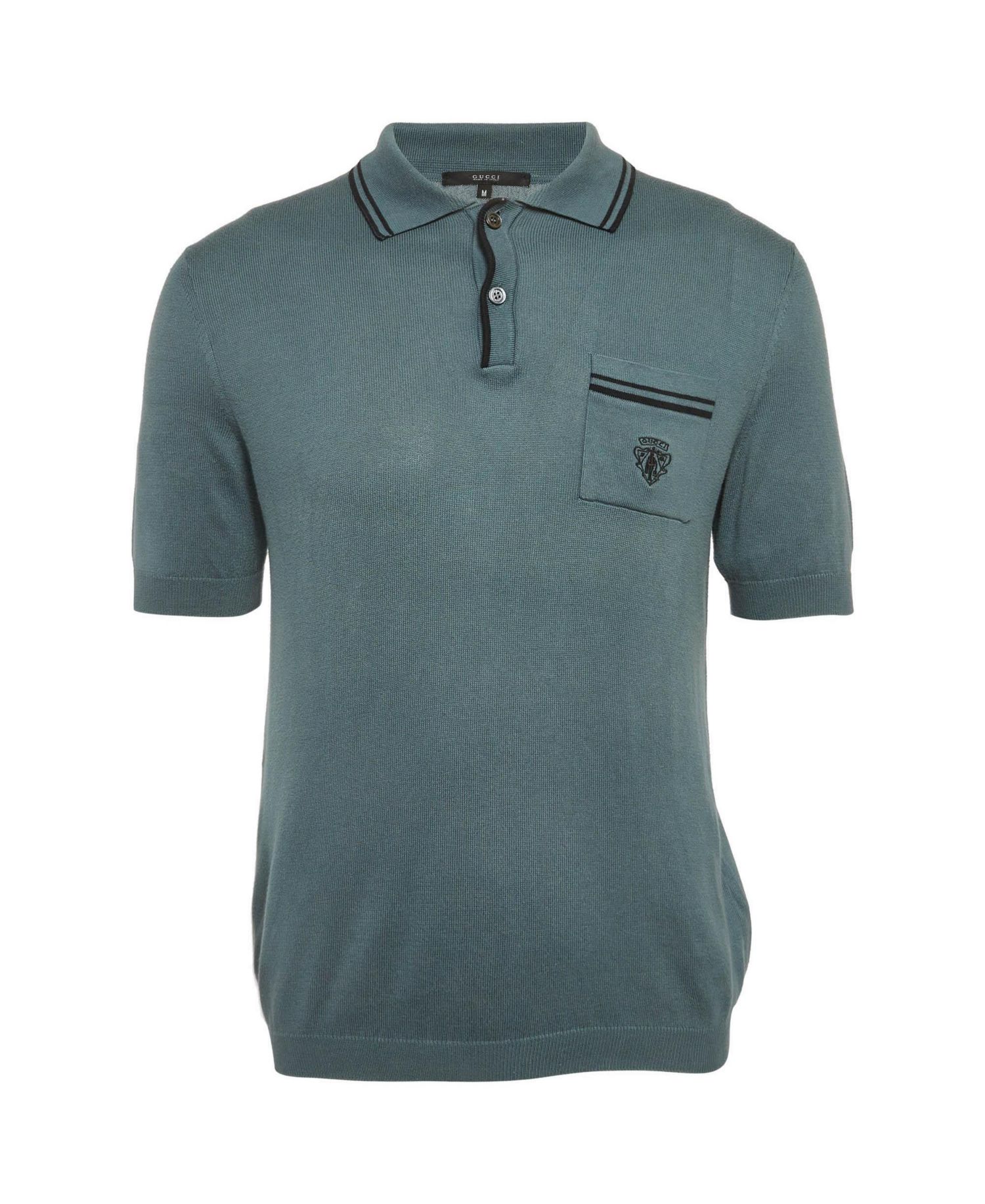 Women's Striped Trim Cotton Knit Polo Shirt