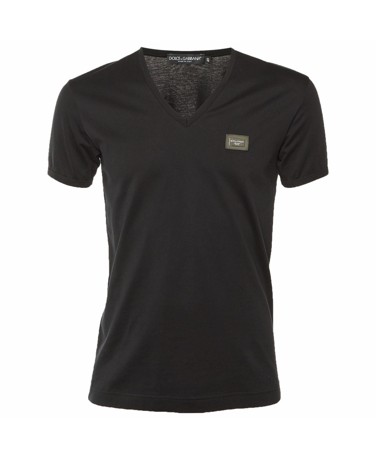 Pre-Owned Dolce & Gabbana Women's V-Neck Logo Patch T-Shirt