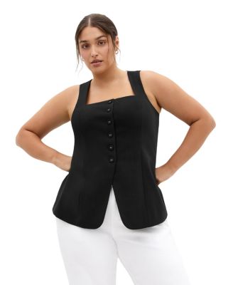 Plus Size Jaz Square-Neckline Sleeveless Vest