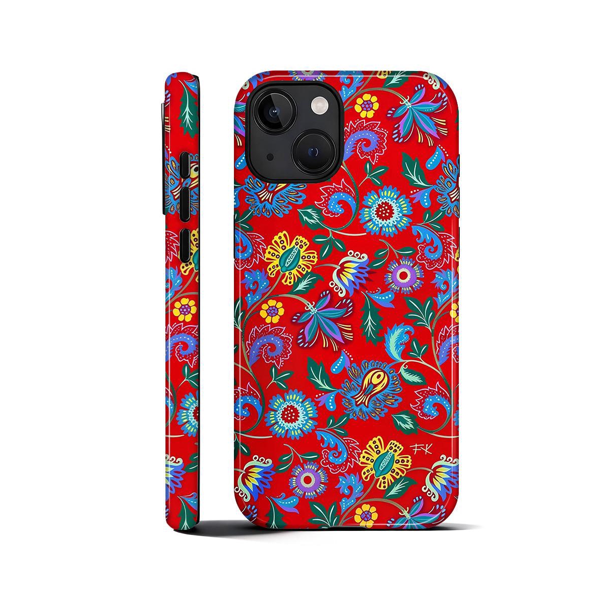 Lisen 2-Layer Durable Phone Case Compatible with Apple iPhone 16 Folk Bloom - Open Miscellaneous 961