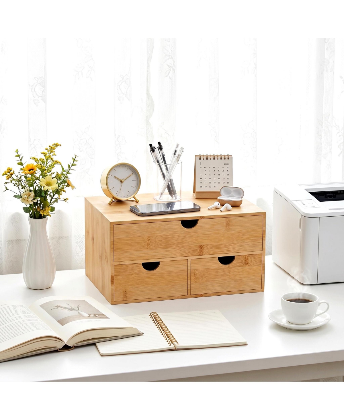 Danrong Desk Organizer With Drawers Multi Purpose Desktop Storage