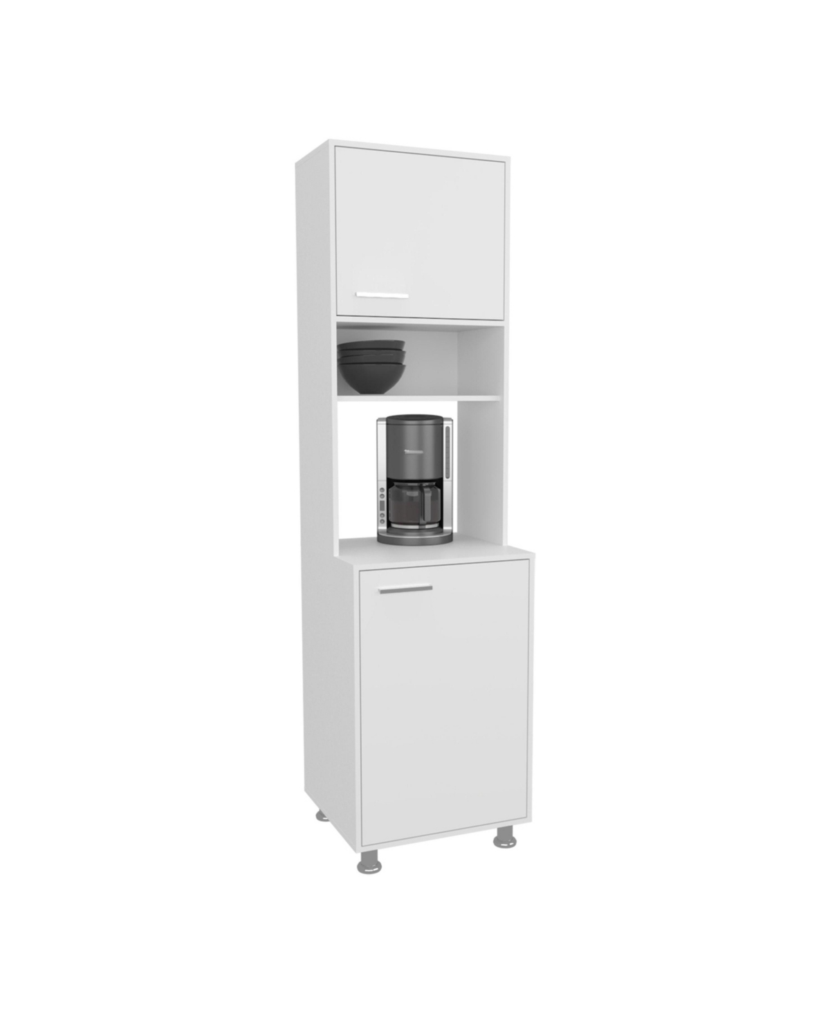 Fm Furniture Buckeye Kitchen Pantry with Open Storage and 2 Doors
