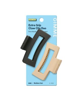 Rectangle Extra Grip Claw Clip  Double Teeth Accessory Set Perfect for Medium Hair 2 Pack