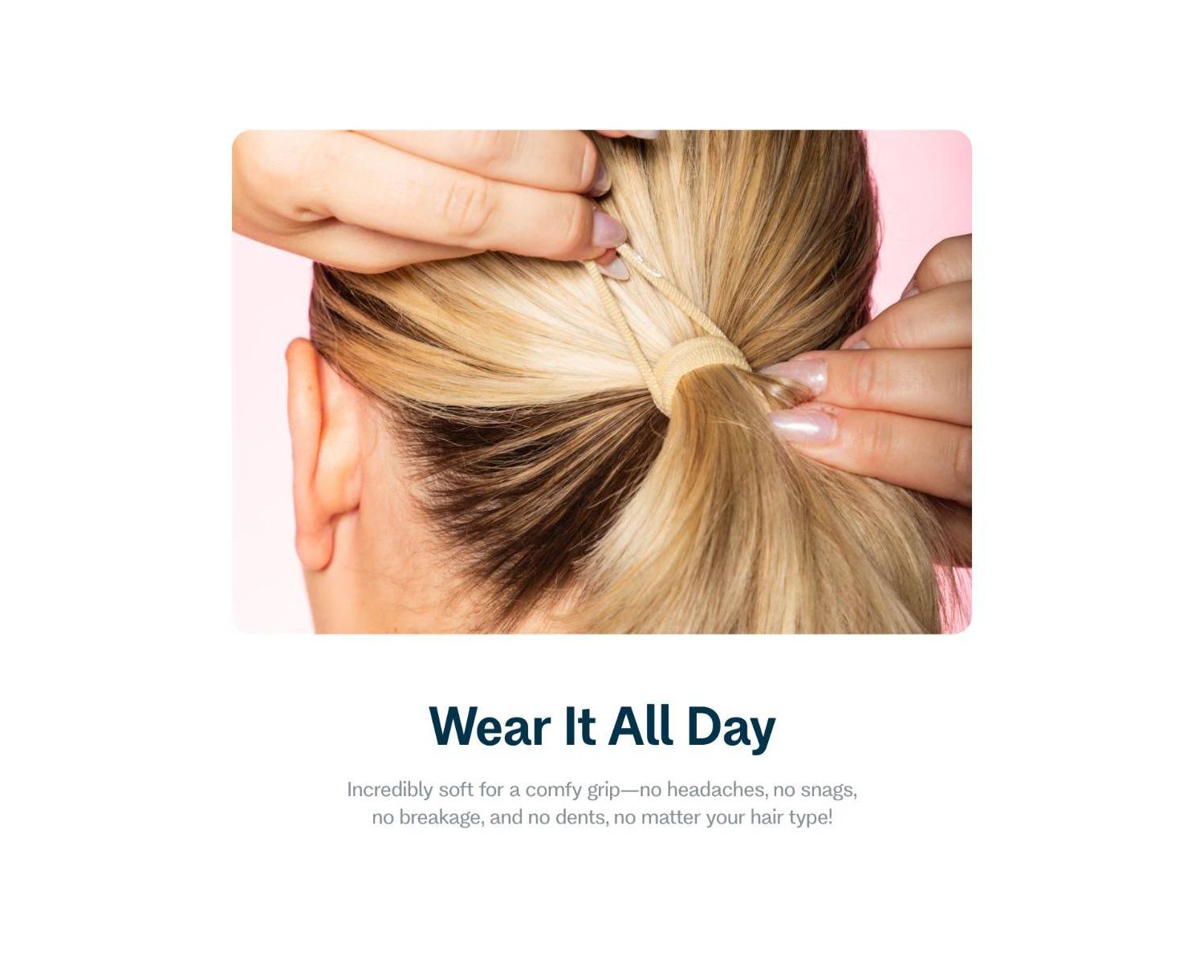 X-Fine Hair Bands Slim-Fit Elastic Ties for Extra Fine Hair 20 Pack