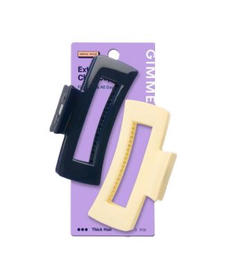 Rectangle Extra Grip Claw Clip Double Teeth Accessory Set  Perfect for Thick Hair 2 Pack
