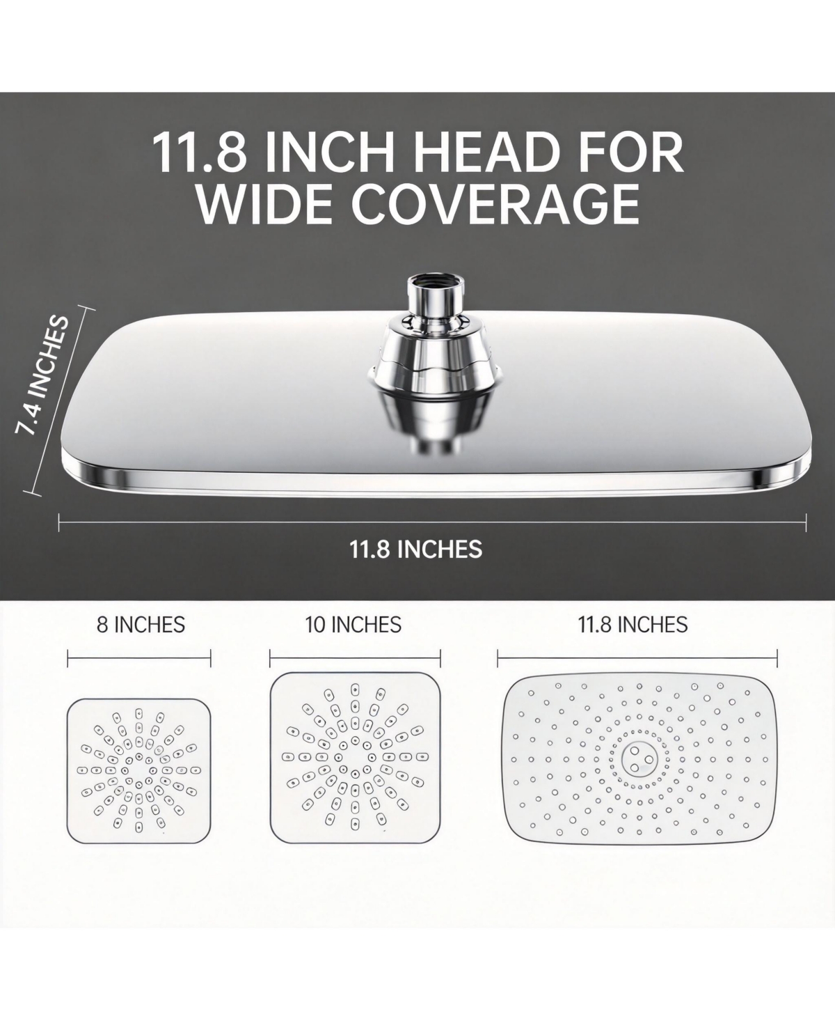 Cyqbd 11.8" Rain Shower Head Handheld Dual 5 Modes Hose