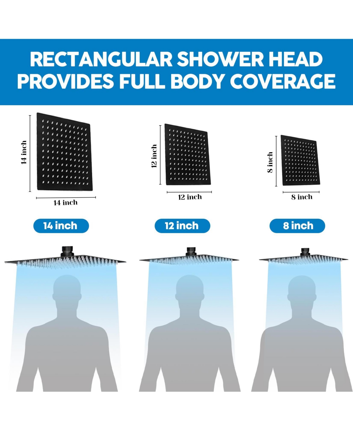 Cyqbd 8" Shower Head Rain Handheld Spray Extension Arm Flow Regulator