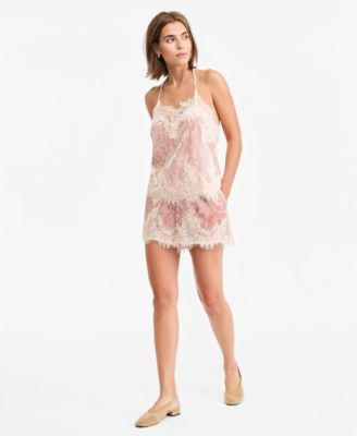 Women's Velvet Lace-Trim Shorts