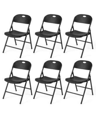 Set of 6 Foldable Plastic Chairs with Ergonomic Backrest