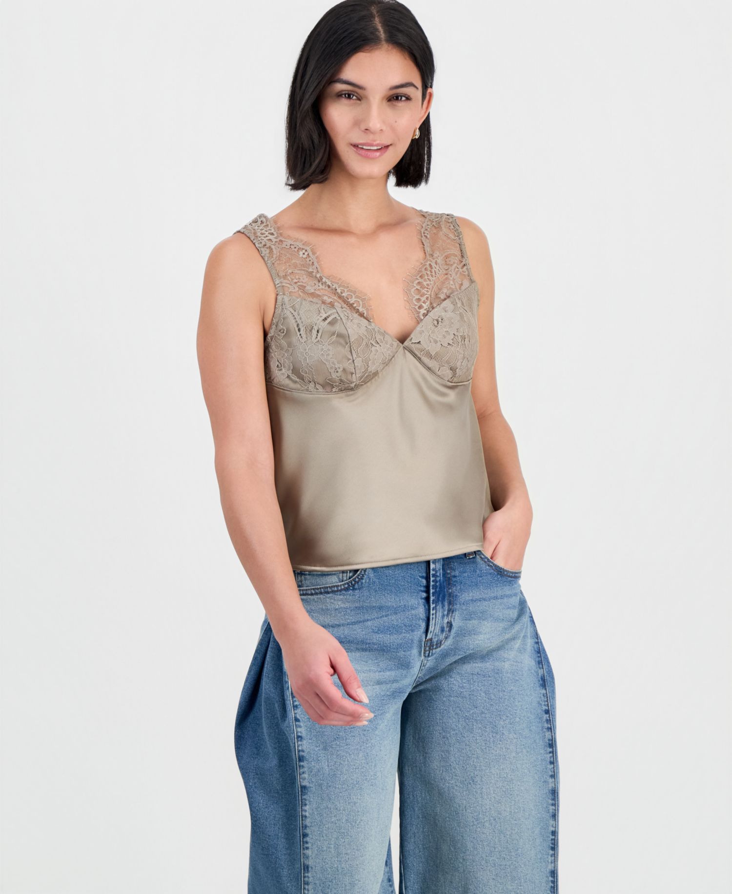 Women's V-Neck Lace-Trim Camisole