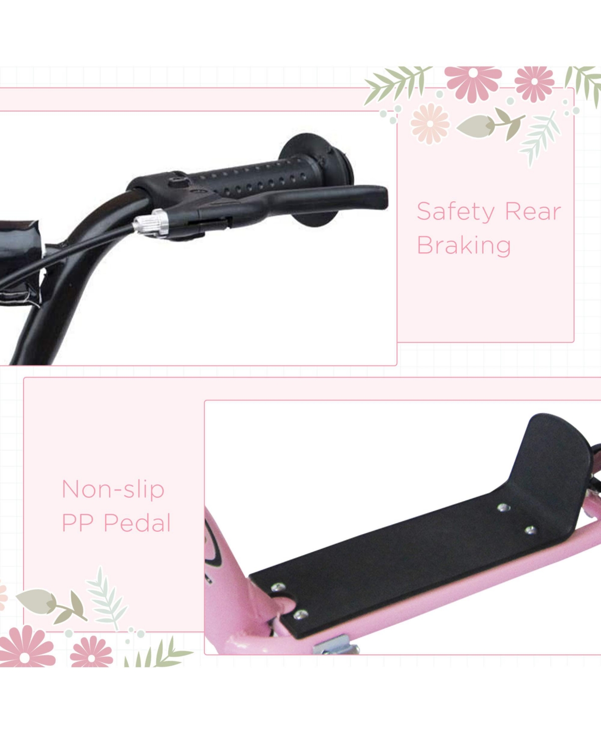 Sevorley Kids Kick Scooter with Adjustable Handlebar and All-Terrain Tires, Ages 5-12