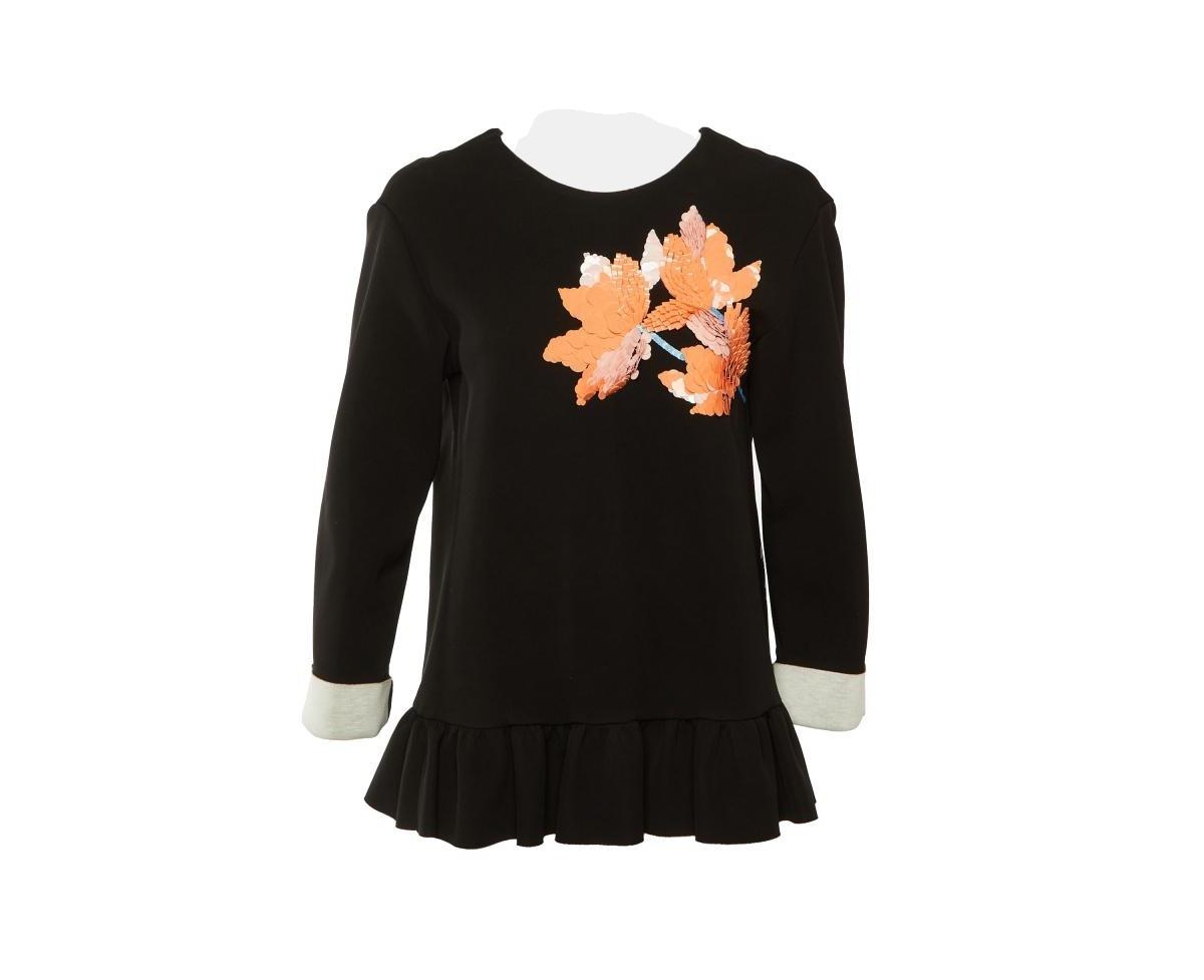 Pre-Owned Marni Women's Floral Sequin Ruffled Hem Top