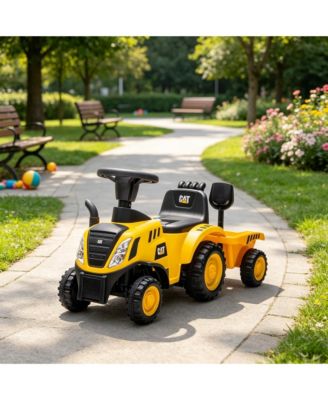 Toddler Foot-to-Floor Ride-On Tractor with Working Shovel and Detachable Trailer, Ages 18-36 Months