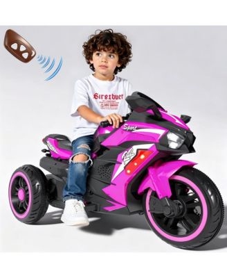 12V Kids Electric Ride-On Motorcycle with LED Lights and Music, Ages 3-6