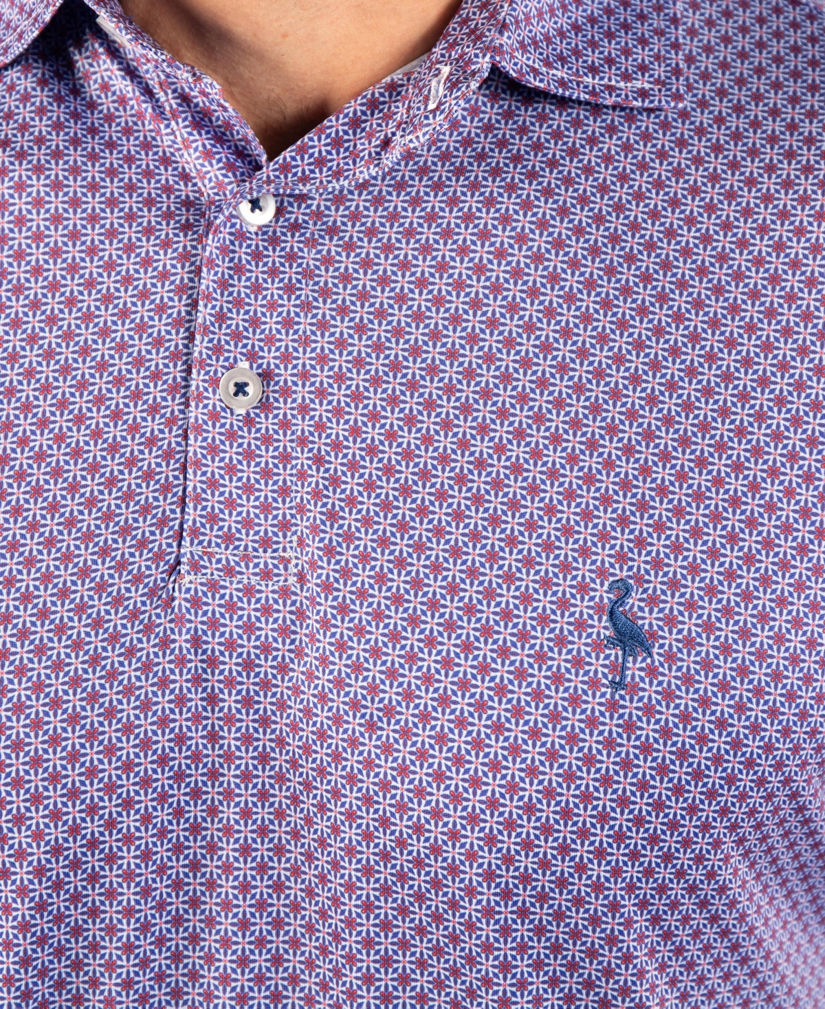 TailorByrd Men's Geo Floral Performance Polo Shirts