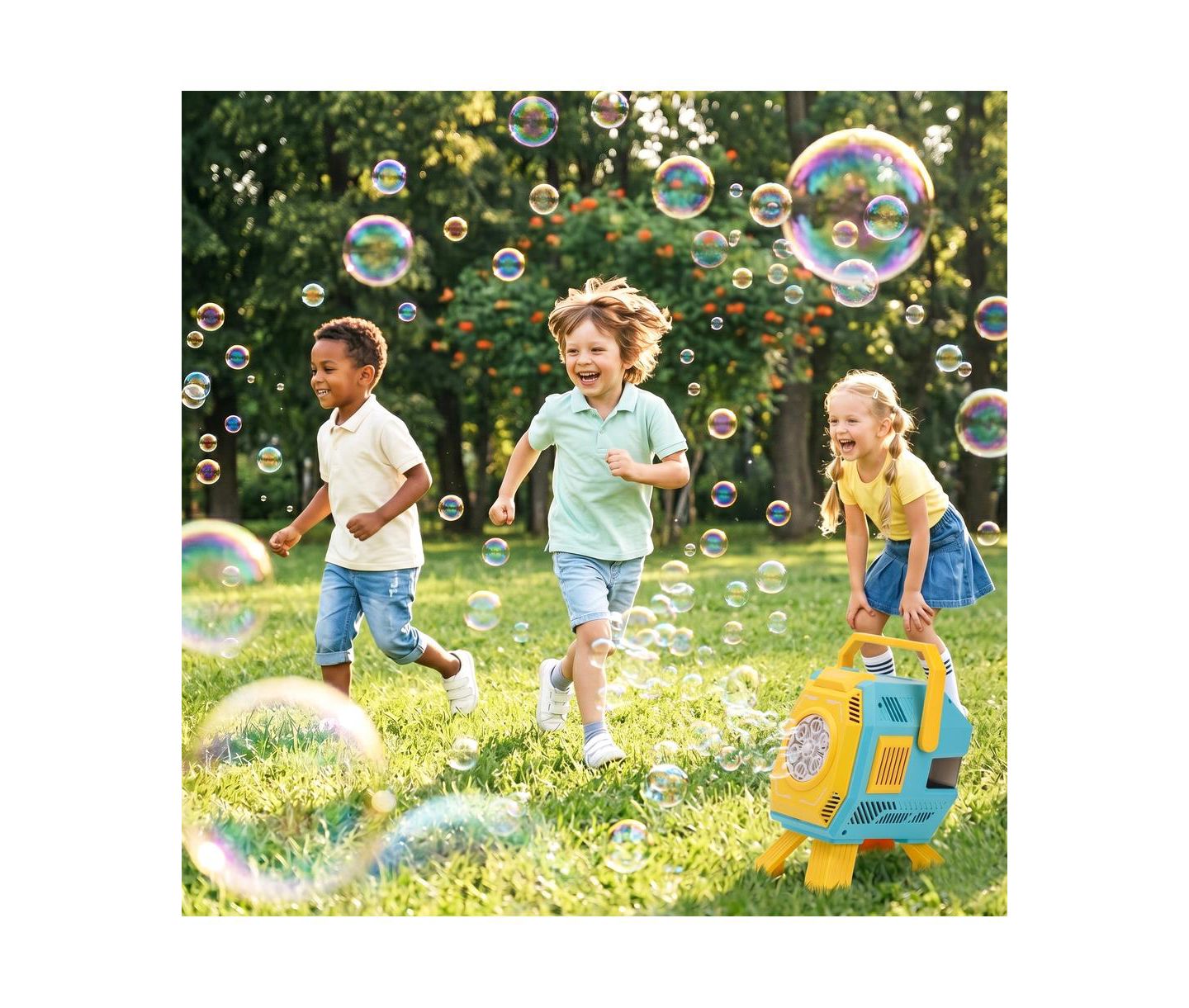 Детская игрушка Bruce & Shark Portable Bubble Machine With Lights, Ages 3+, цвет: Синий — фото 2