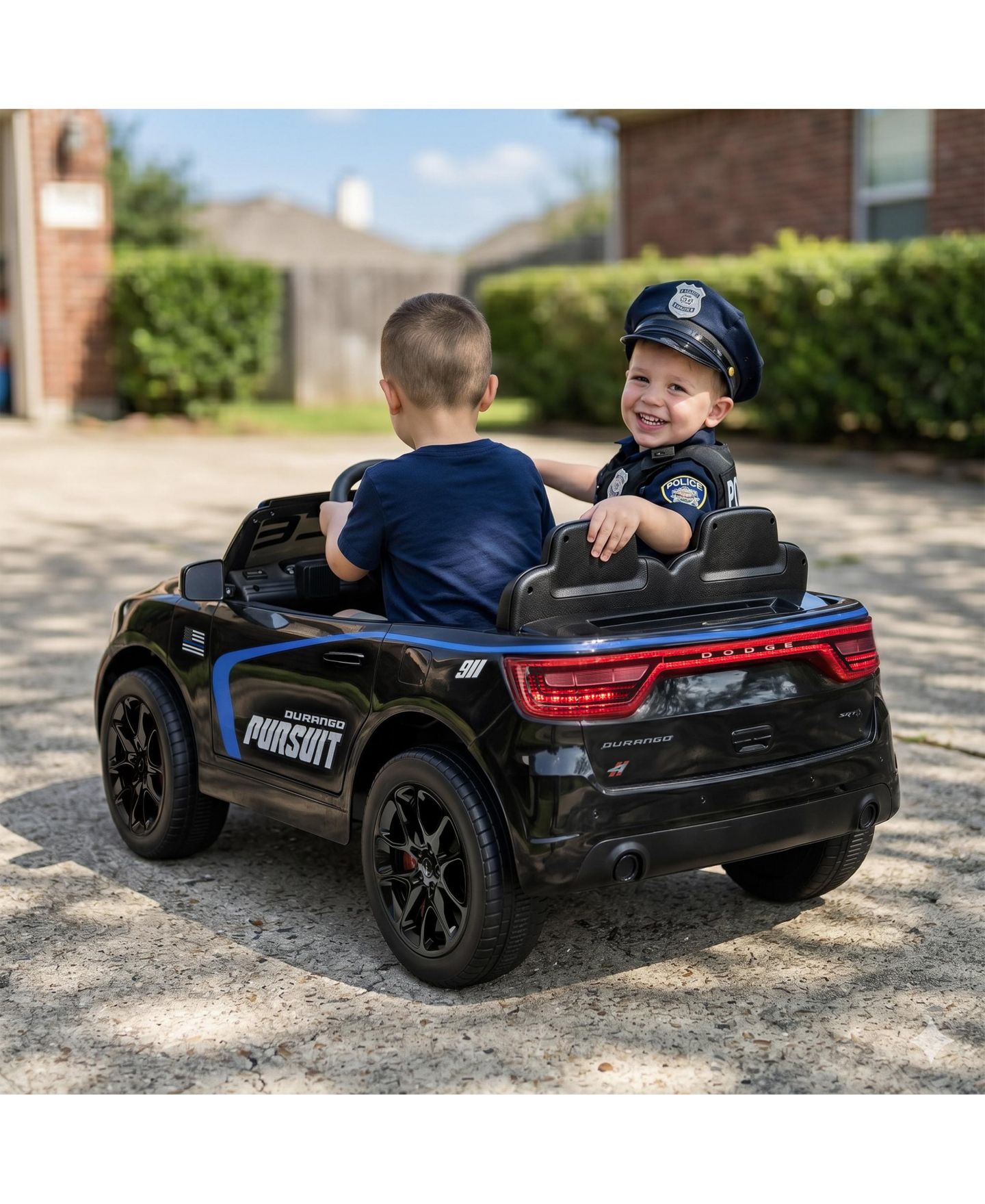 Детская игрушка Qaba 12V Licensed Dodge Ride On Police Car with 2 Seater for Age 3-6, цвет: Чёрный — фото 8