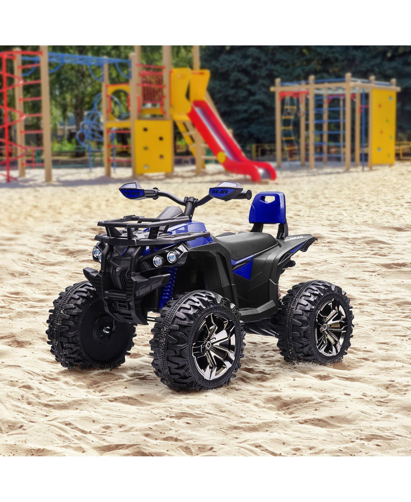 Детская игрушка Aosom 12V Kids ATV Quad Car Toy with Music and Headlights, цвет: Синий — фото 9